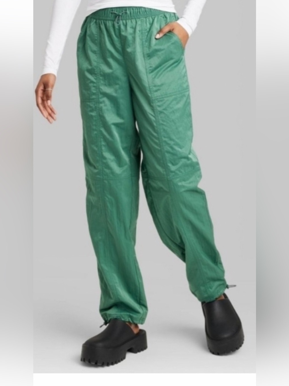 wild fable Teal Green Elastic-Waist Cargo Pants